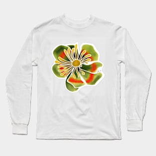 Green Fantasy Flower Long Sleeve T-Shirt